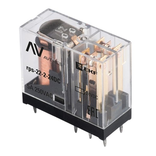 Реле промежуточное РП slim 22/2 5A 24В DC EKF AVERES Реле промежуточное РП slim 22/2 5A 24В DC EKF AVERES