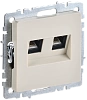 BRITE Роз. двойная RJ11+RJ45 кат.5E РК/Т12-БрКр беж. IEK