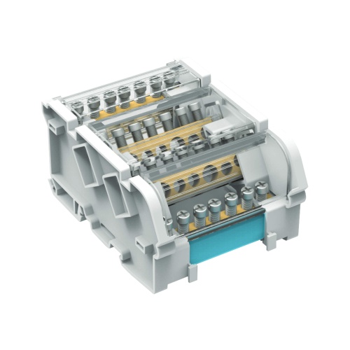 Блок распределительный на DIN рейку 4р 100А, 5х6мм 2х7,5мм. (упак. 2 шт)
