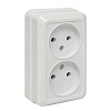 Рим Розетка 2-местная 10А без заземления керам. белая EKF PROxima