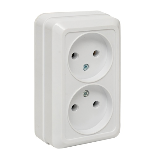 Рим Розетка 2-местная 10А без заземления керам. белая EKF PROxima Рим Розетка 2-местная 10А без заземления керам. белая EKF PROxima