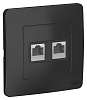 BLANCA С/У РОЗЕТКА двойная: комп.RJ45, кат.5E + телефон. RJ11, АНТРАЦИТ