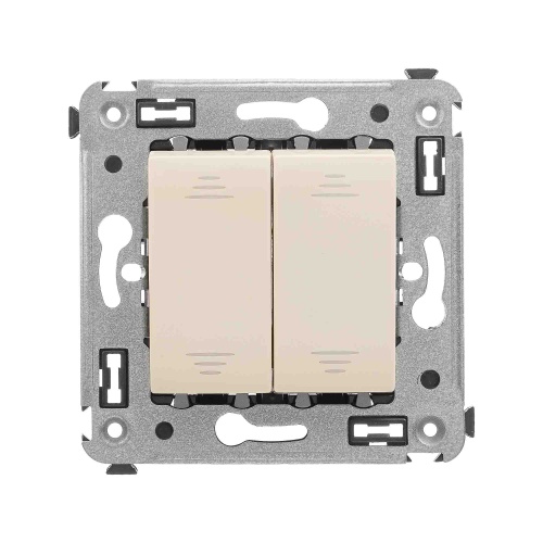 Инвертор двухклавишный в стену, "Avanti", "Ванильная дымка"