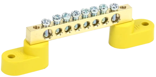 Шина PE "земля" на двух угловых изол ШНИ-6х9-8-У2-Ж ИЭК