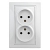 1-204-01 Эл/ус Intro Розетка 2х2P, 16А-250В, IP20, СУ, Plano, белый