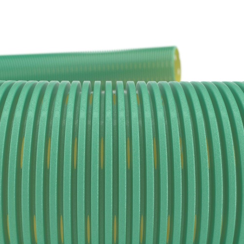 Двустенная труба ПНД гибкая дренажная д.90мм, SN8, перфорация 360 град., в бухте 50м, цвет зеленый