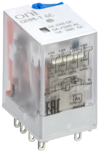 Реле интерфейсное ORM-1 4C 24В DC с LED и тест. кнопкой ONI