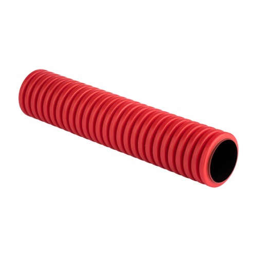 Труба гофр. двустенная ПНД/ПНД жесткая d125 мм (6 м) (36 м/уп) красная EKF-Plast