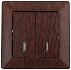 4-105-10  Intro Выключатель двойной с подсветкой, 10А-250В, СУ, Solo, венге