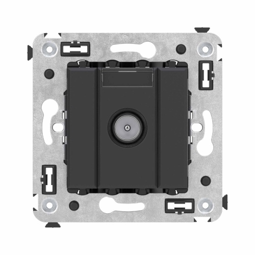 Розетка TV оконечная в стену, "Avanti", "Черный матовый"