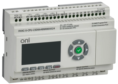 ПЛК HVAC S ЦПУ 8DI 8DO 1AI 4PT 2AO LED RS485 ONI