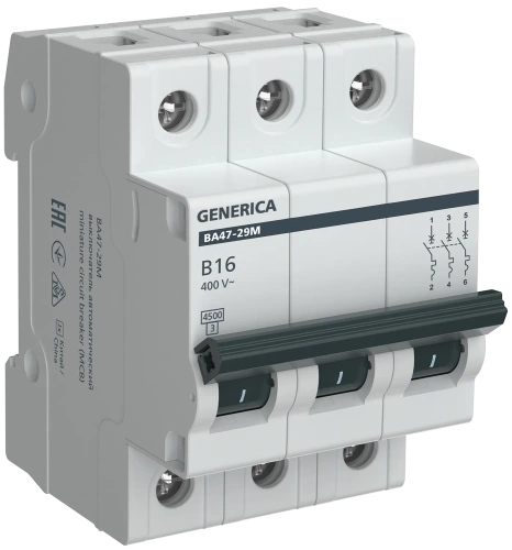 Авт. выкл. ВА47-29М 3P 16А 4,5кА B GENERICA
