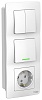 BLANCA С/У БЛОК: РОЗЕТ з/к шт 16А, 250В + ВЫКЛ 1-кл. с подсв. + ВЫКЛ 2-кл. БЕЛЫЙ