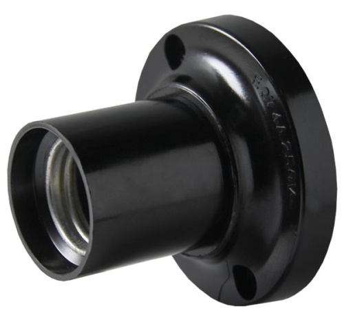 Патрон карболитовый потолочный Е27 черн. прямой без наклейки EKF PROxima Патрон карболитовый потолочный Е27 черн. прямой без наклейки EKF PROxima