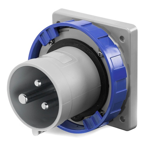 Вилка панельная прямая IP67 63А 2P+E 250В (упак. 1 шт) Вилка панельная прямая IP67 63А 2P+E 250В (упак. 1 шт)