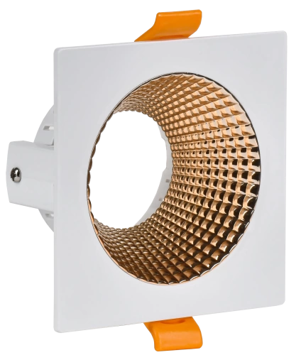 Светильник 4110 встр. поворотн. GU10 белый/золото пласт. IEK