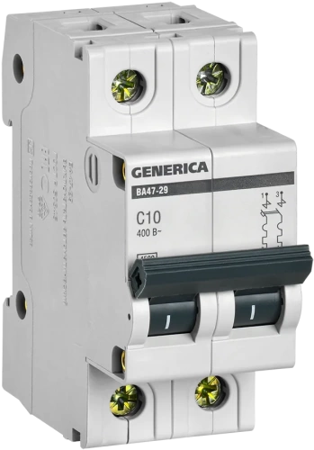 Авт. выкл. ВА47-29 2Р 10А 4,5кА х-ка С GENERICA