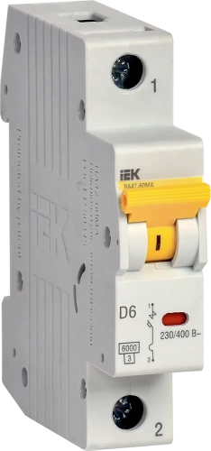 Выкл. авт. ВА47-60МА без тепл. расцеп. 1P 6А 6кА D IEK Выкл. авт. ВА47-60МА без тепл. расцеп. 1P 6А 6кА D IEK