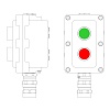 Взрывонепроницаемый пост управления из алюминия LCSD-02-B-MC-P1G(11)x1-P1R(11)x1-PCMB-KA3MHK