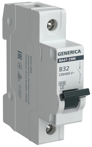 Авт. выкл. ВА47-29М 1P 32А 4,5кА B GENERICA