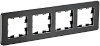 BRITE Рамка 4-мест. РУ-4-1-Бр металл черн. RE AL IEK