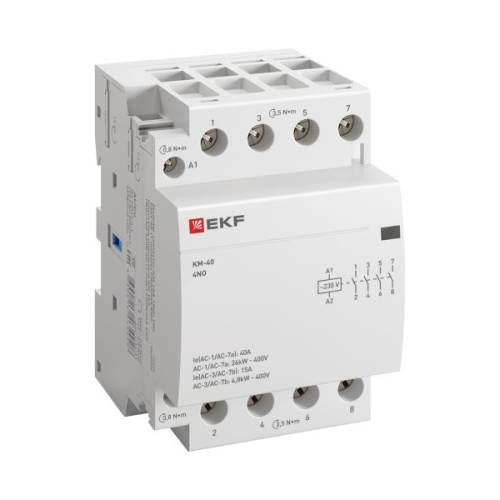 Контактор модульный КМ 40А 4NО (3 мод.) EKF PROxima