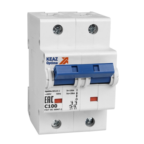 Выключатель автоматический модульный OptiDin BM125-2NC125-8ln-УХЛ3