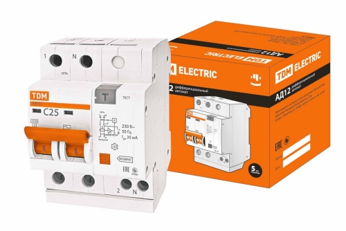 АВДТ АД12 2Р 25А  30мА TDM