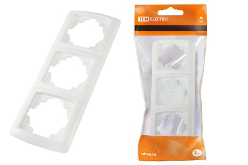 Рамка 3-х постовая горизонтальная белая "Онега" TDM Рамка 3-х постовая горизонтальная белая "Онега" TDM