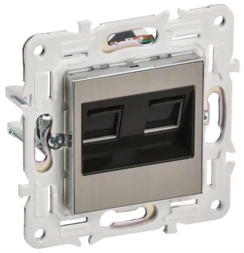 SKANDY Роз. комп. 2-ая RJ45 кат.6 SK-K04N никель IEK