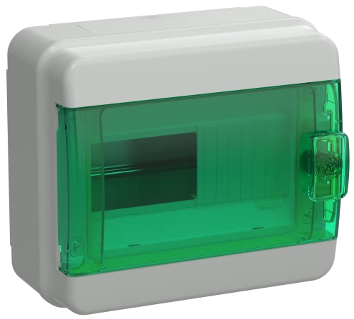 TEKFOR Корпус пласт. КМПн-8 IP65 зелен. прозр. дверь IEK