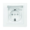 Минск Розетка 1-местная СП с/з с крышкой 16А белая с защ. штор. IP44 EKF