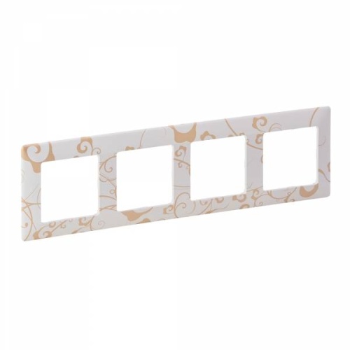 Valena LIFE.Рамка "Ампир белый".4-постовая универсальная Valena LIFE.Рамка "Ампир белый".4-постовая универсальная