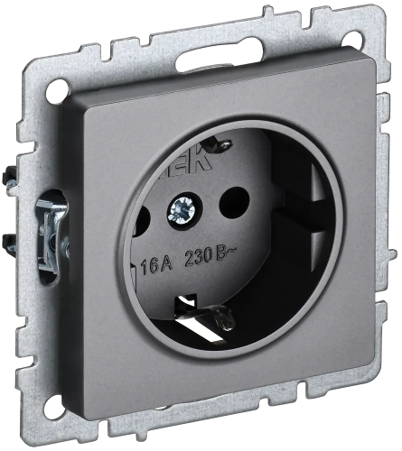 BRITE Роз. с з/к/ш 16А РС14-1-0-БрС сталь IEK BRITE Роз. с з/к/ш 16А РС14-1-0-БрС сталь IEK