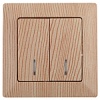 4-105-11  Intro Выключатель двойной с подсветкой, 10А-250В, СУ, Solo, сосна