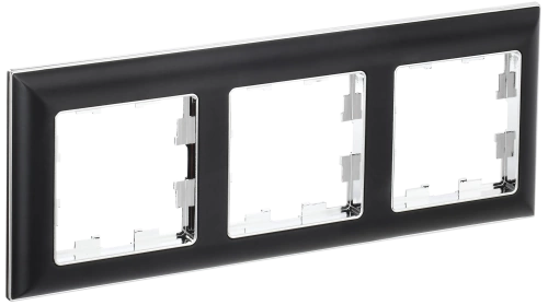 BRITE Рамка 3-мест. РУ-3-Бр хром/черн. IEK