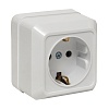 Рим Розетка 1-местная 16А с заземлением керам. белая EKF