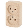 3-203-11 Эл/ус Intro Розетка 2х2P, 16А-250В, IP20, ОУ, Polo, сосна