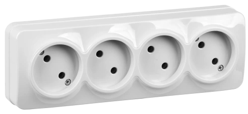 РС24-2-ХБ Розет. 4-ая без з/к о/у 10А GLORY белый IEK РС24-2-ХБ Розет. 4-ая без з/к о/у 10А GLORY белый IEK
