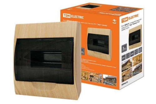 Бокс ЩРН-П-8 модулей навесной пластик IP41 "Эко" (сосна) TDM