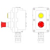 Взрывонепроницаемый пост управления из алюминия LCSD-02-B-MC-L1Y(220)x1-P6E(11)x1-PCMB-KA3MHK