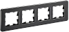 BRITE Рамка 4-мест. РУ-4-1-Бр металл черн. RE IEK