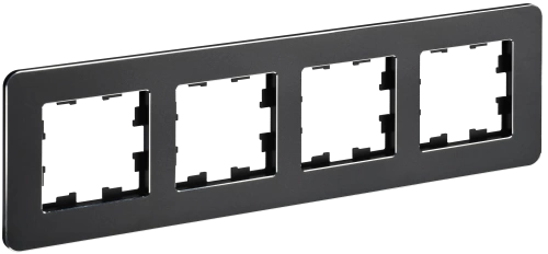 BRITE Рамка 4-мест. РУ-4-1-Бр металл черн. RE IEK