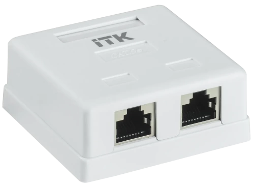 ITK Настенная инф. розетка RJ45 кат. 5E FTP 2-порт