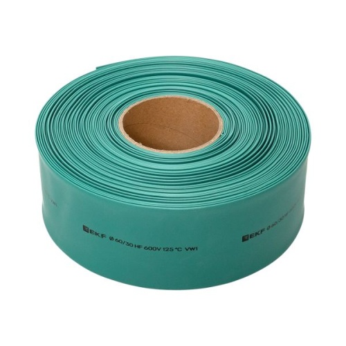 Термоусаживаемая трубка ТУТ нг 80/40 зелёная рулон EKF PROxima Термоусаживаемая трубка ТУТ нг 80/40 зелёная рулон EKF PROxima