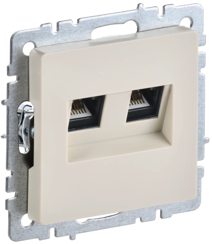 BRITE Роз. комп. 2-ая RJ45 кат.5E РК10-2-БрКр беж. IEK