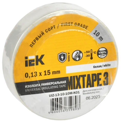 MIXTAPE 3 Изолента 0,13х15мм белая 10м IEK