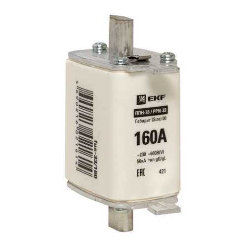 Плавкая вставка ППН-33 160/160А габарит 00 EKF Плавкая вставка ППН-33 160/160А габарит 00 EKF