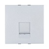 Накладка для розетки телефонной, компьютерной RJ,45х45мм (серебристый металлик) LK45