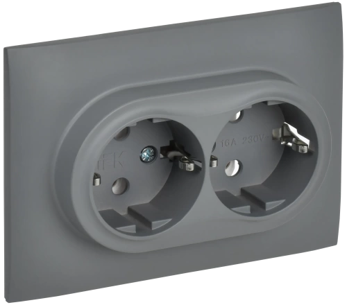 SKANDY Роз. 2-я с з/к без з/ш 16А сб. SK-R08Gr сер. IEK SKANDY Роз. 2-я с з/к без з/ш 16А сб. SK-R08Gr сер. IEK